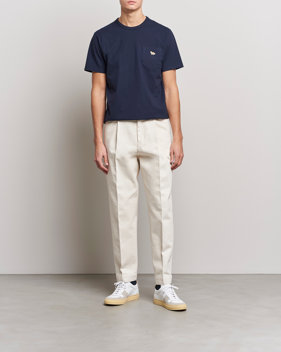 Homme | T-shirts | Maison Kitsuné | Baby Fox Patch Tee Navy