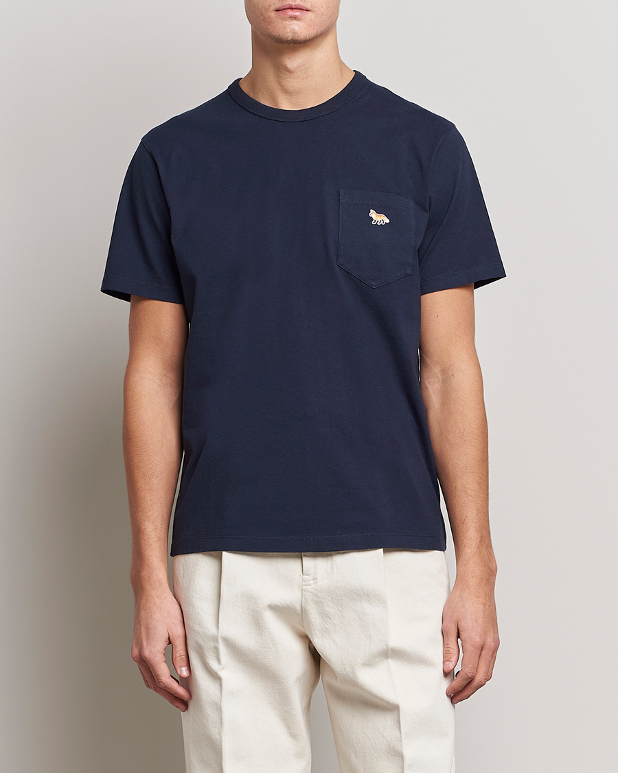 Homme | T-shirts | Maison Kitsuné | Baby Fox Patch Tee Navy