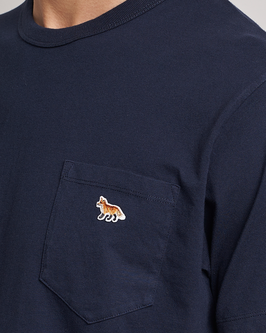 Homme | T-shirts | Maison Kitsuné | Baby Fox Patch Tee Navy