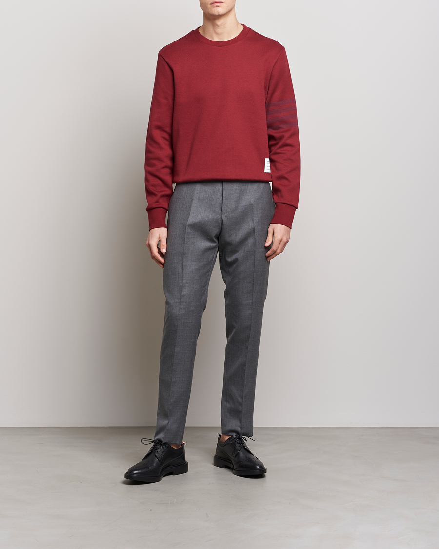 Homme | Pulls Et Tricots | Thom Browne | Tonal 4 Bar Sweatshirt Burgundy