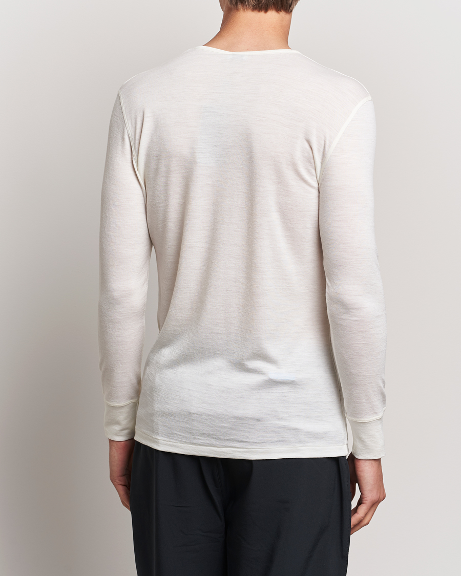 Homme |  | Zimmerli of Switzerland | Wool/Silk Long Sleeve T-Shirt Ecru