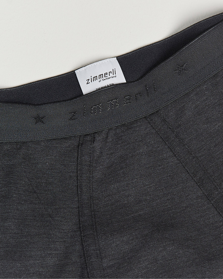 Homme | Sous-Vêtements Et Chaussettes | Zimmerli of Switzerland | Wool/Silk Long Johns Charcoal
