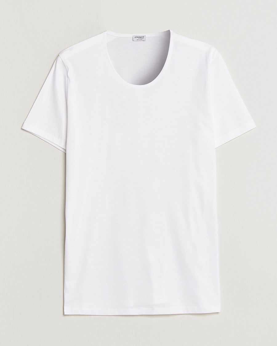 Homme | T-shirts | Zimmerli of Switzerland | Sea Island Cotton Crew Neck T-Shirt White