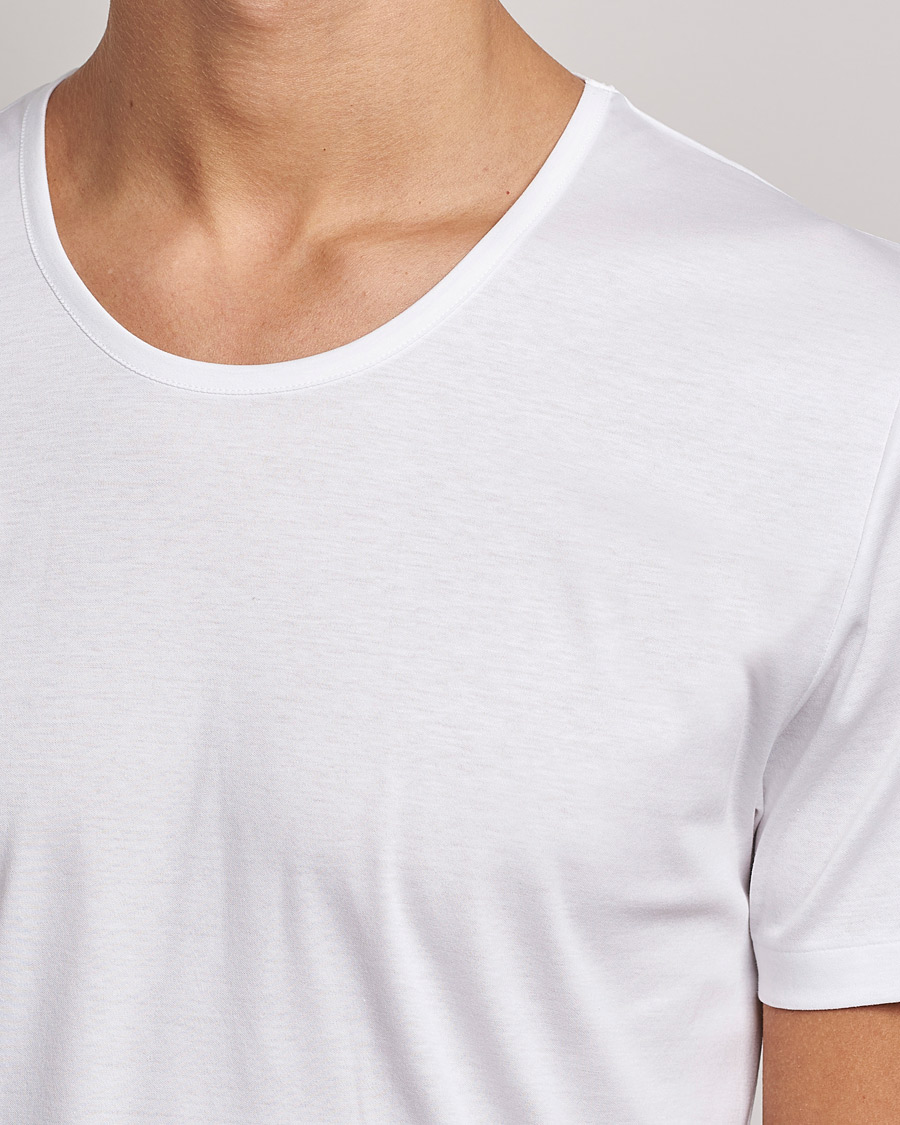 Homme | T-shirts | Zimmerli of Switzerland | Sea Island Cotton Crew Neck T-Shirt White