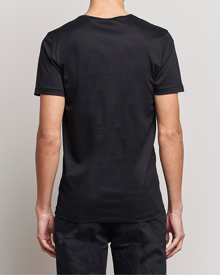 Homme | T-shirts | Zimmerli of Switzerland | Sea Island Cotton Crew Neck T-Shirt Black