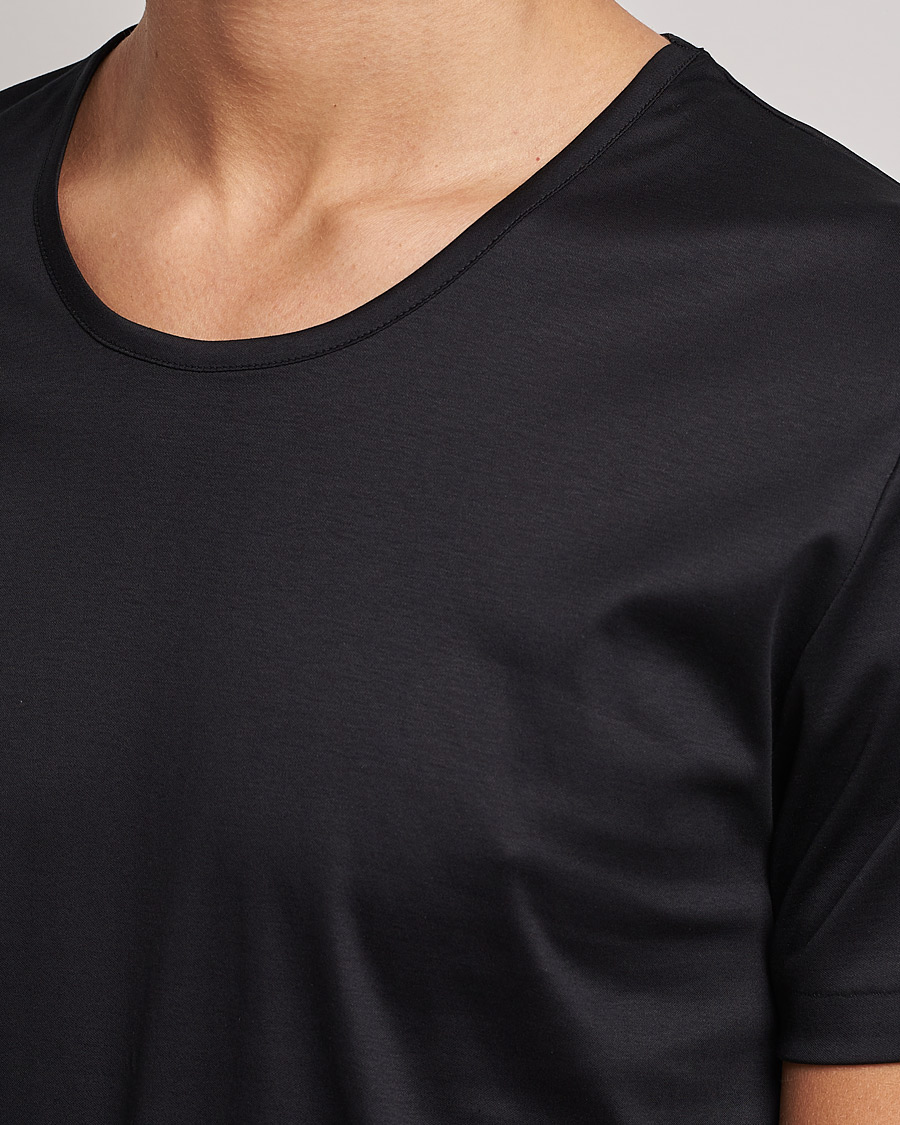 Homme | T-shirts | Zimmerli of Switzerland | Sea Island Cotton Crew Neck T-Shirt Black
