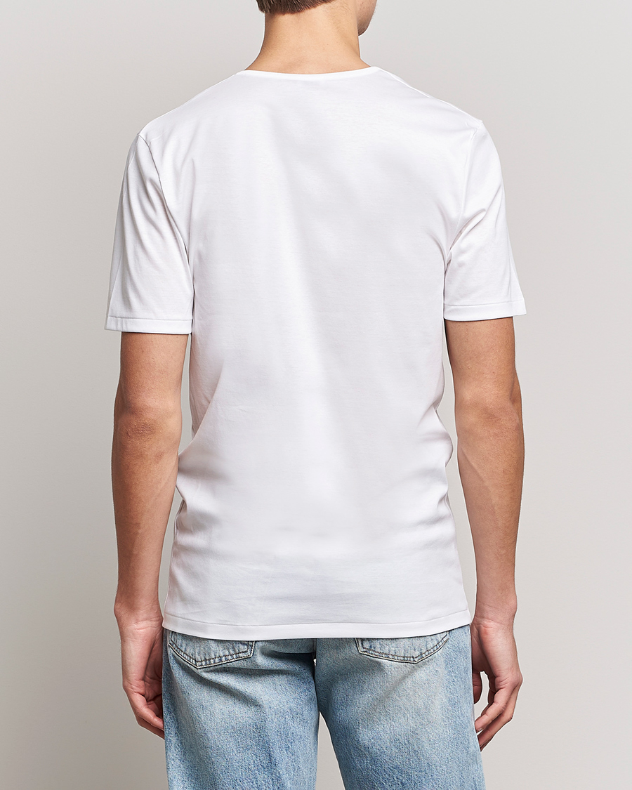 Homme | T-shirts | Zimmerli of Switzerland | Sea Island Cotton V-Neck T-Shirt White