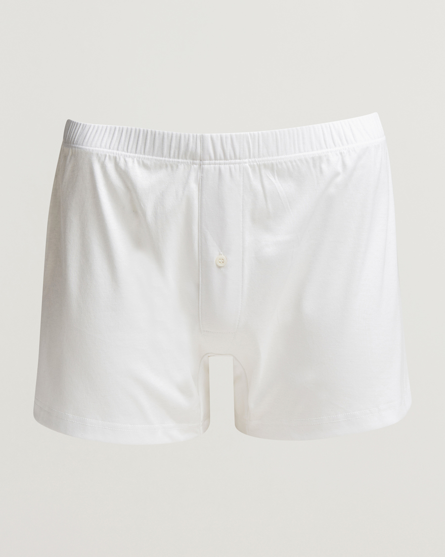 Homme | Sous-Vêtements Et Chaussettes | Zimmerli of Switzerland | Sea Island Cotton Boxer Shorts White