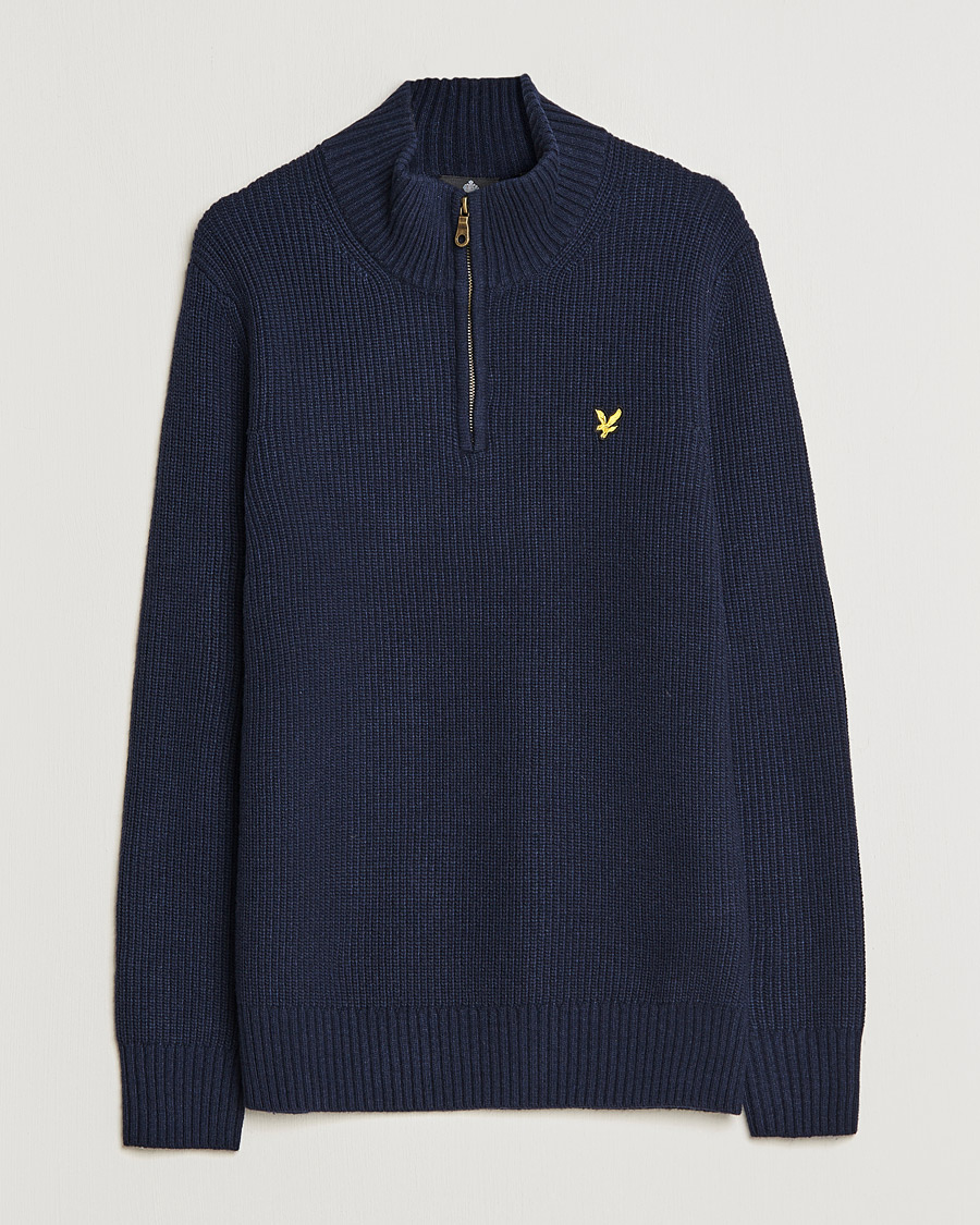 Homme | Pulls Et Tricots | Lyle & Scott | Ribbed Quarter Zip Sweater Navy