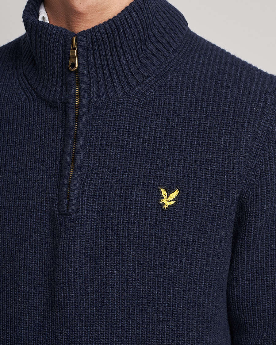 Homme | Pulls Et Tricots | Lyle & Scott | Ribbed Quarter Zip Sweater Navy