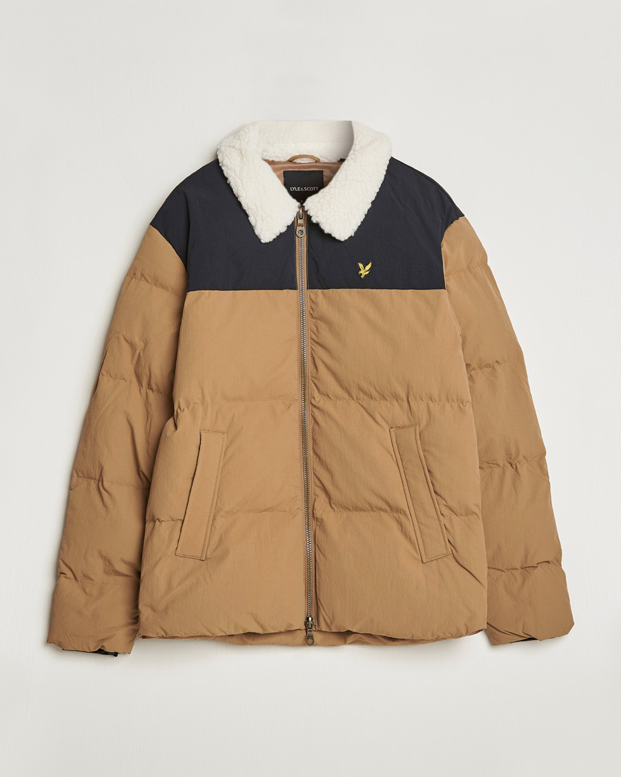 Homme | Manteaux Et Vestes | Lyle & Scott | Borg Collor Puffer Jacket Camel Bronze