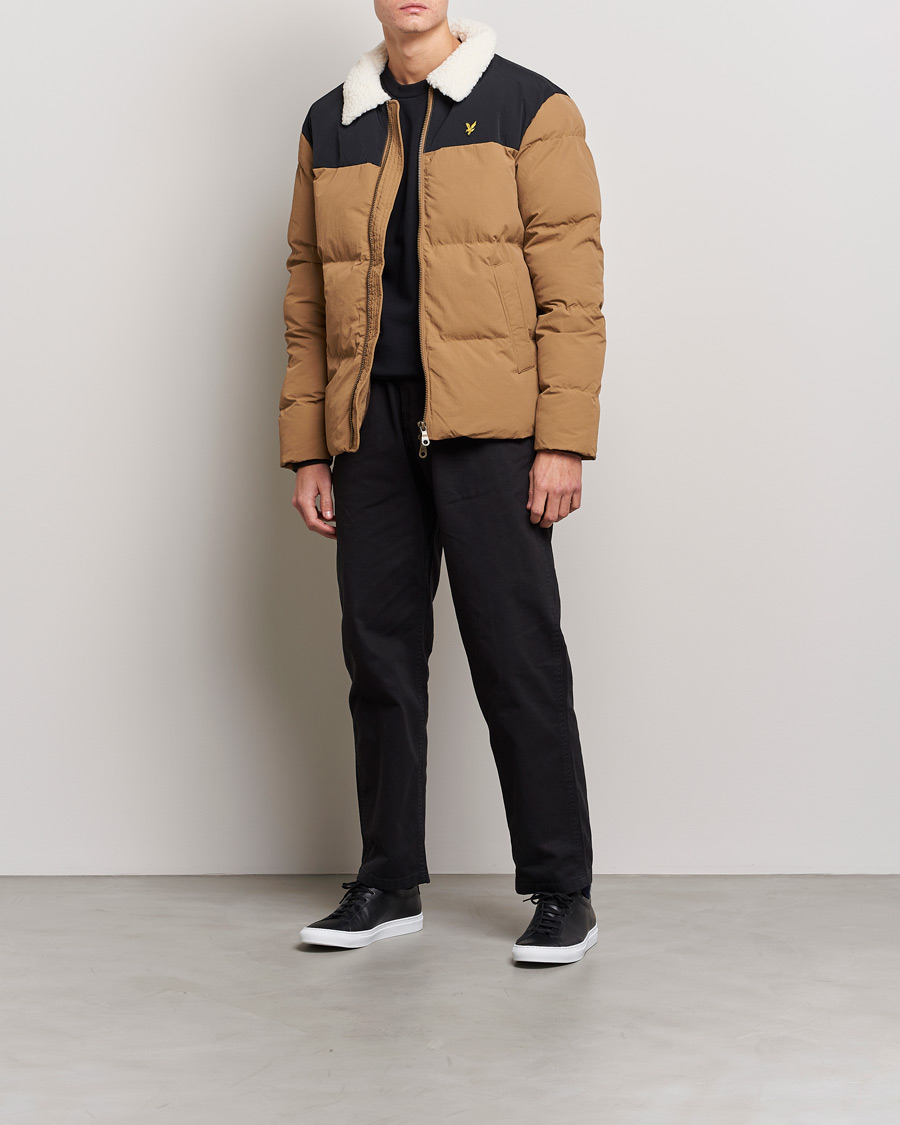 Homme | Manteaux Et Vestes | Lyle & Scott | Borg Collor Puffer Jacket Camel Bronze
