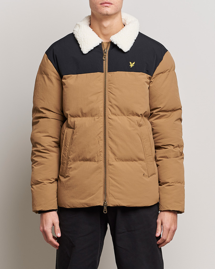 Homme | Manteaux Et Vestes | Lyle & Scott | Borg Collor Puffer Jacket Camel Bronze