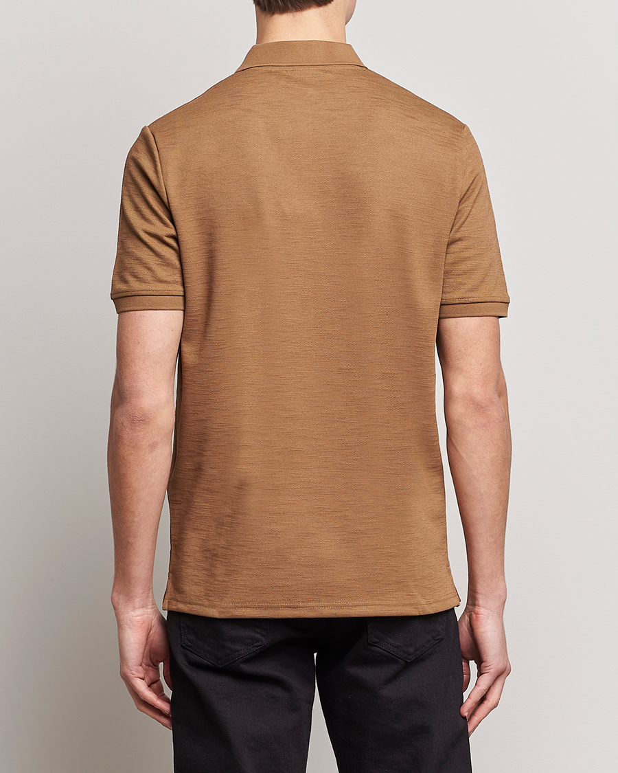 Homme | Polos | Lyle & Scott | Chunky Slub Pique Polo Camel Bronze