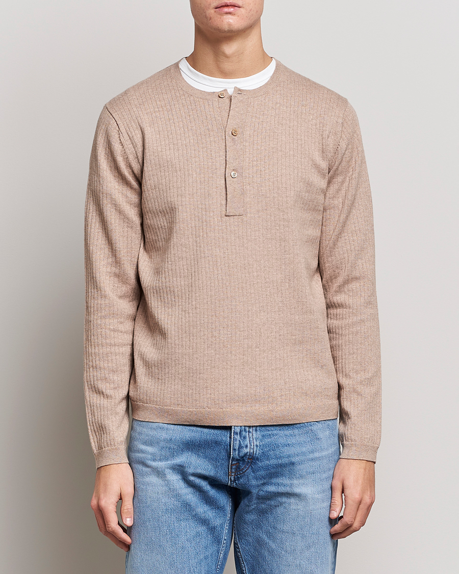 Homme | Pulls Et Tricots | Tiger of Sweden | Nassau Cotton Wool Knitted Sweater Beigie Melange