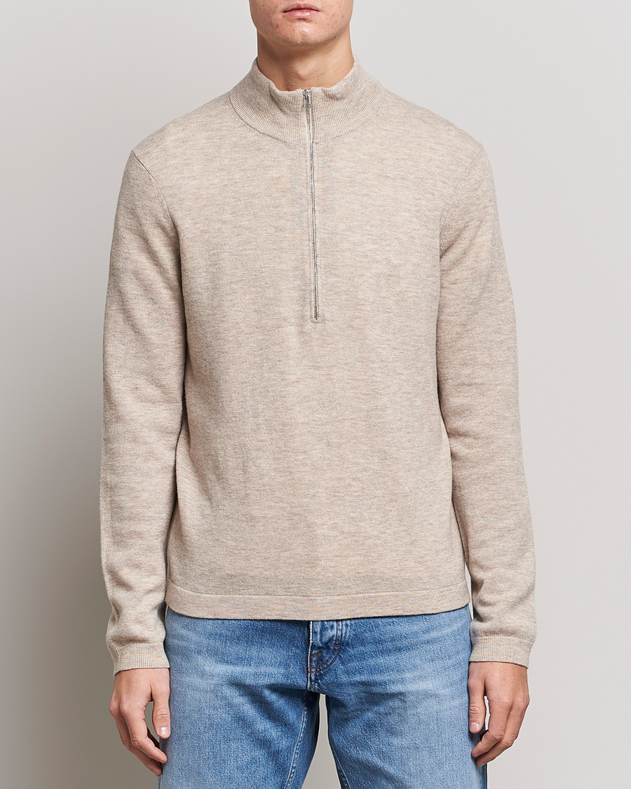 Homme | Pulls Et Tricots | Tiger of Sweden | Owain Merino Half Zip Sweater Dark White