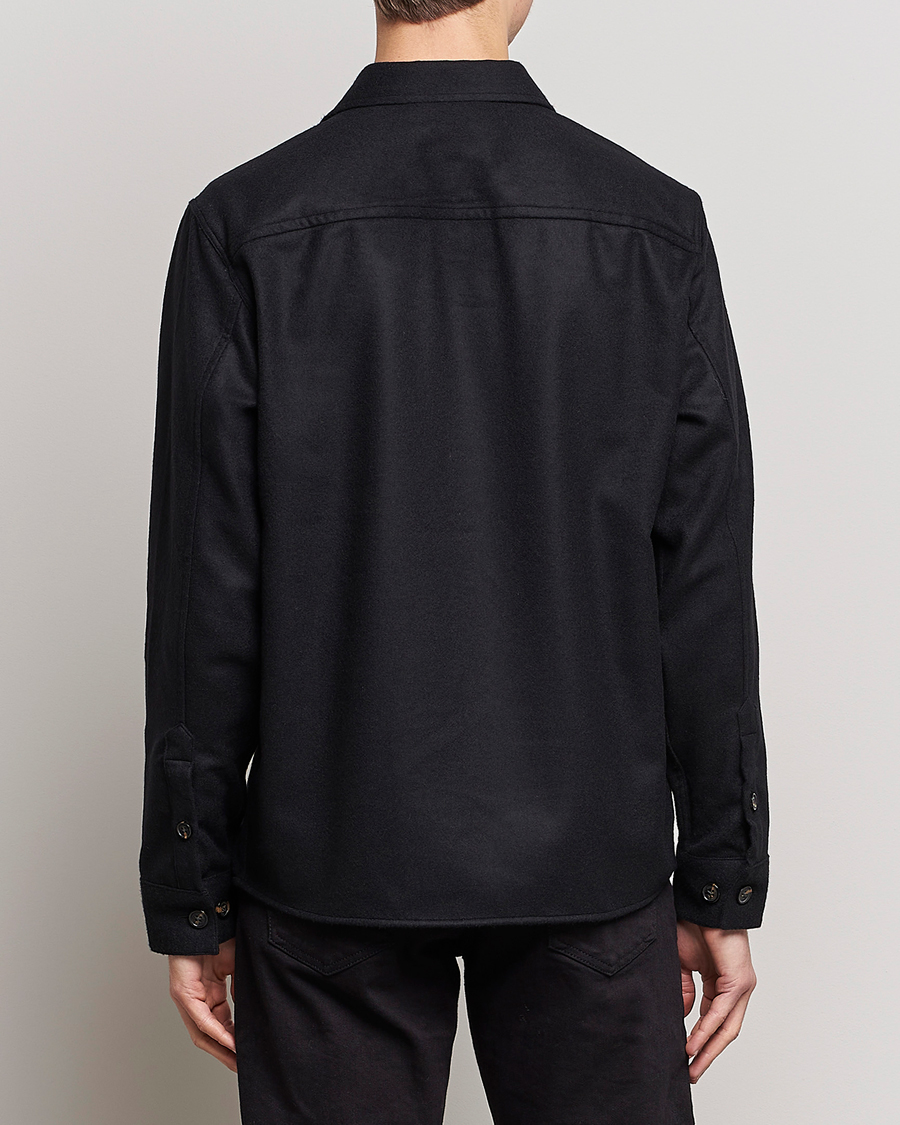 Homme | Chemises | J.Lindeberg | Silas Regular Wool Mix Overshirt Black