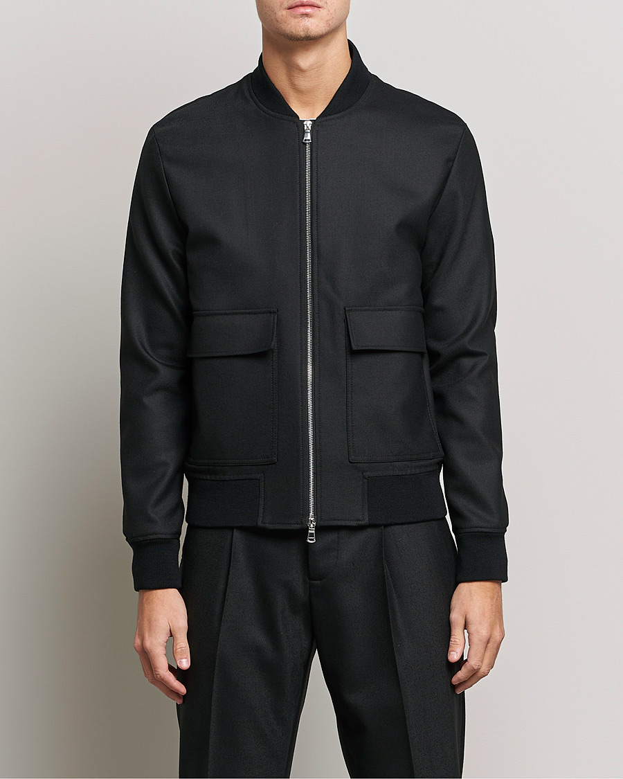 Homme | Manteaux Et Vestes | J.Lindeberg | Thom Bomber Wool Twill Jacket Black