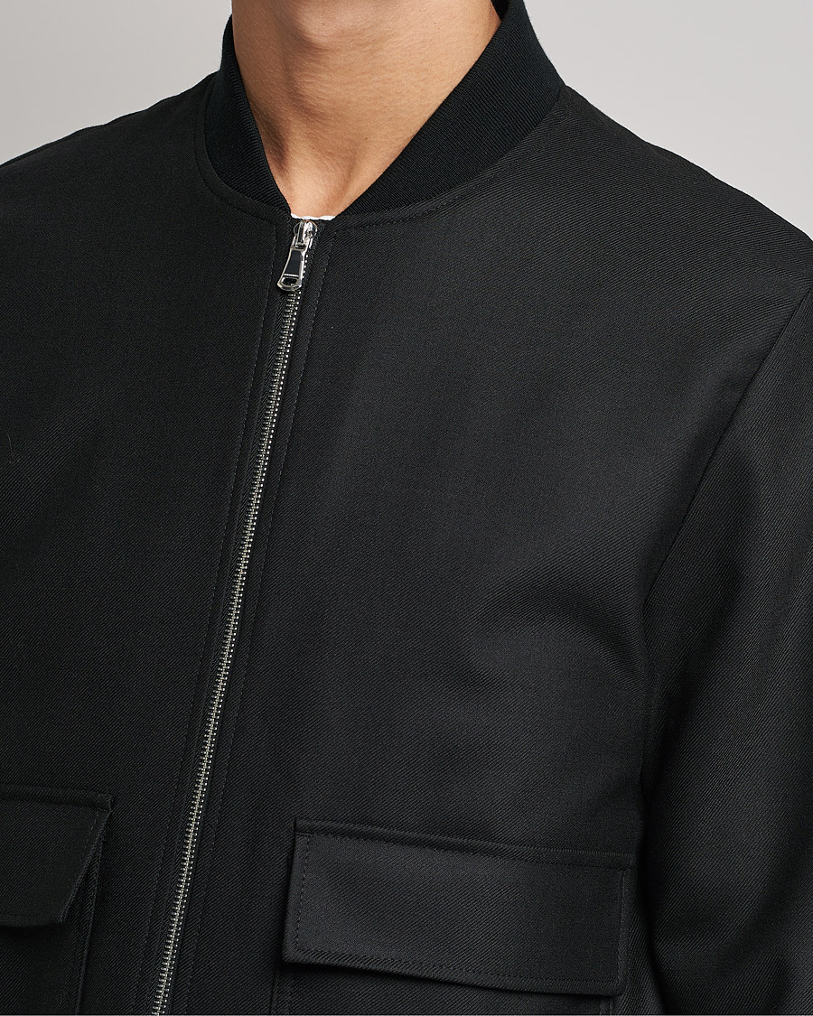 Homme | Manteaux Et Vestes | J.Lindeberg | Thom Bomber Wool Twill Jacket Black