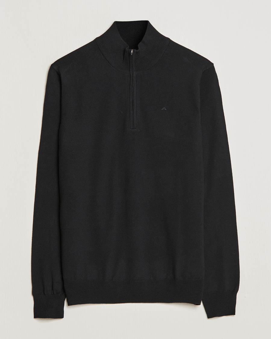 Homme | Pulls Et Tricots | J.Lindeberg | Kian Quarter Zip Merino Sweater Black
