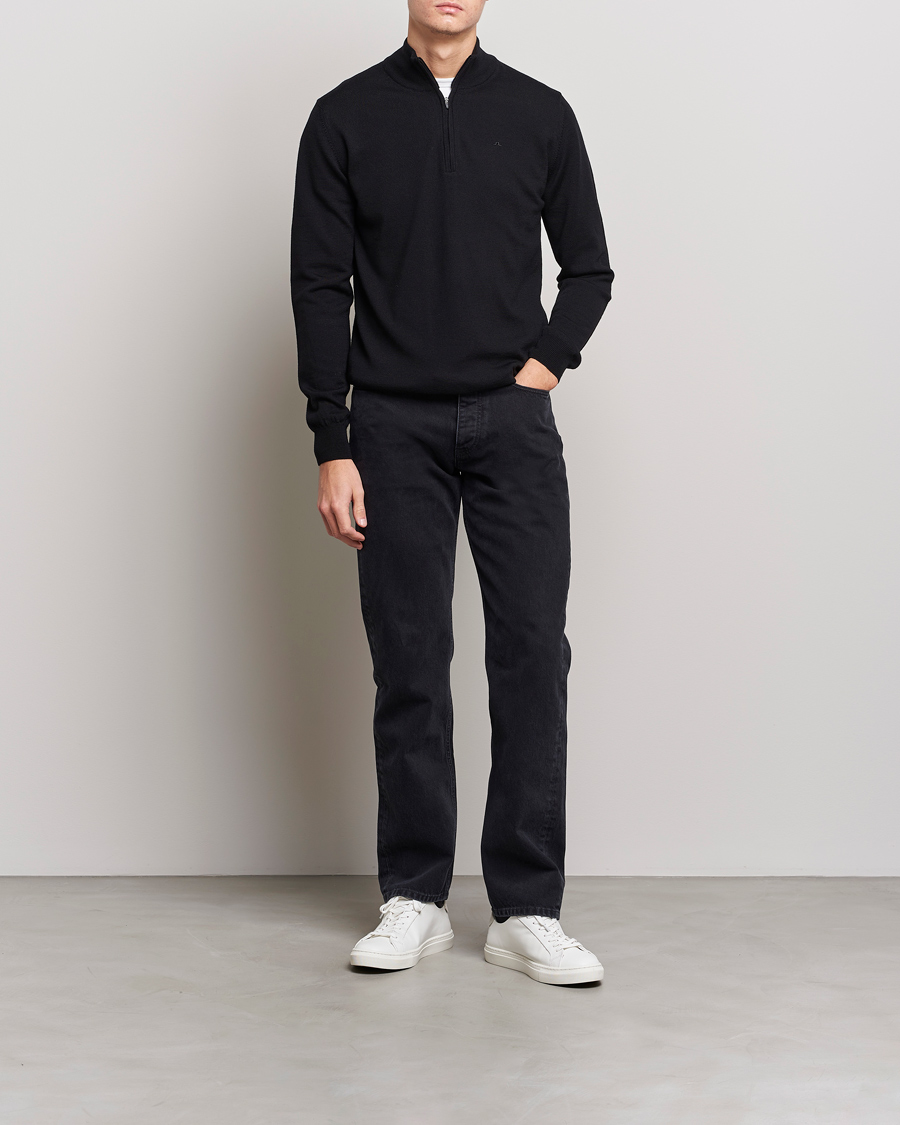 Homme | Pulls Et Tricots | J.Lindeberg | Kian Quarter Zip Merino Sweater Black