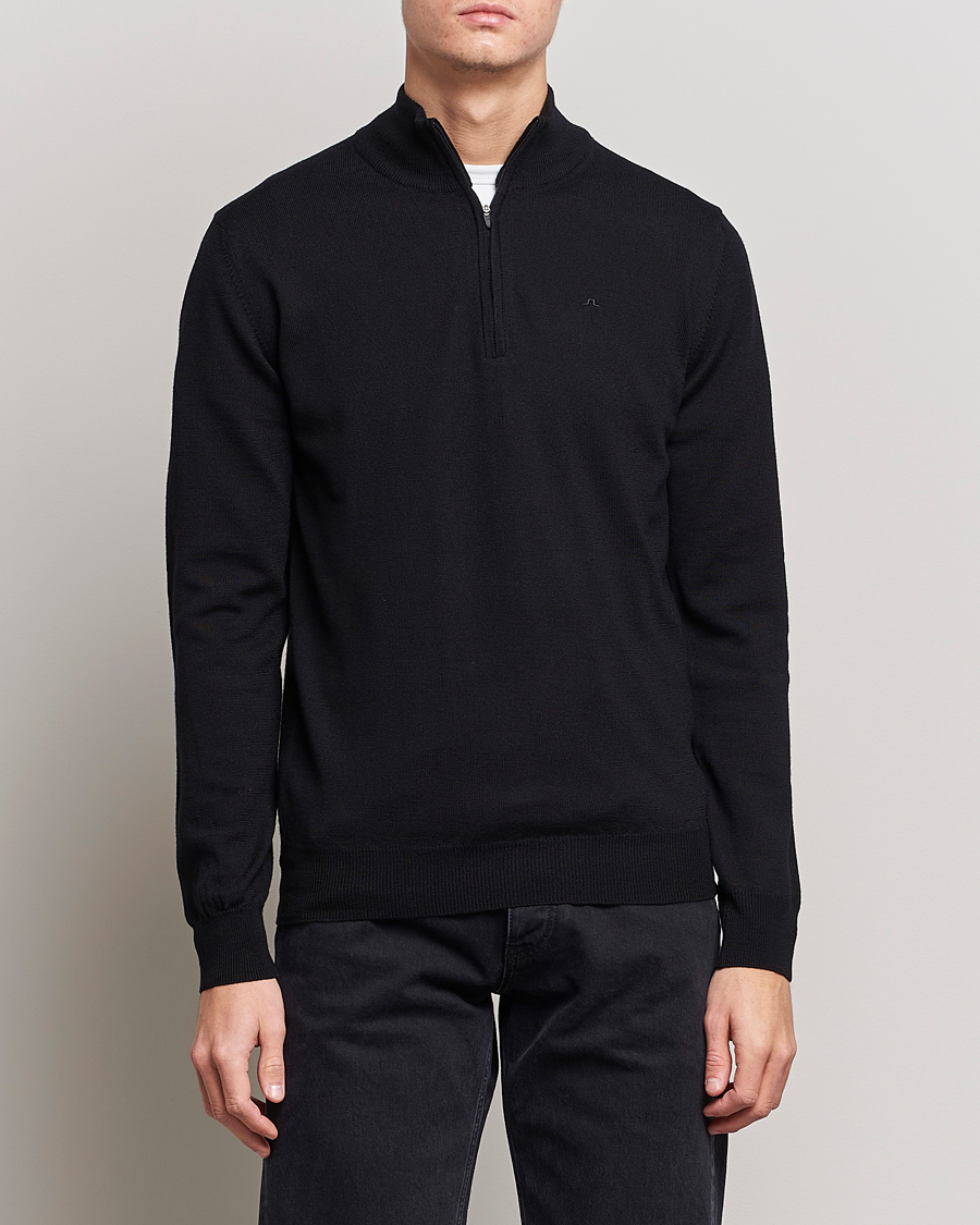 Homme | Pulls Et Tricots | J.Lindeberg | Kian Quarter Zip Merino Sweater Black