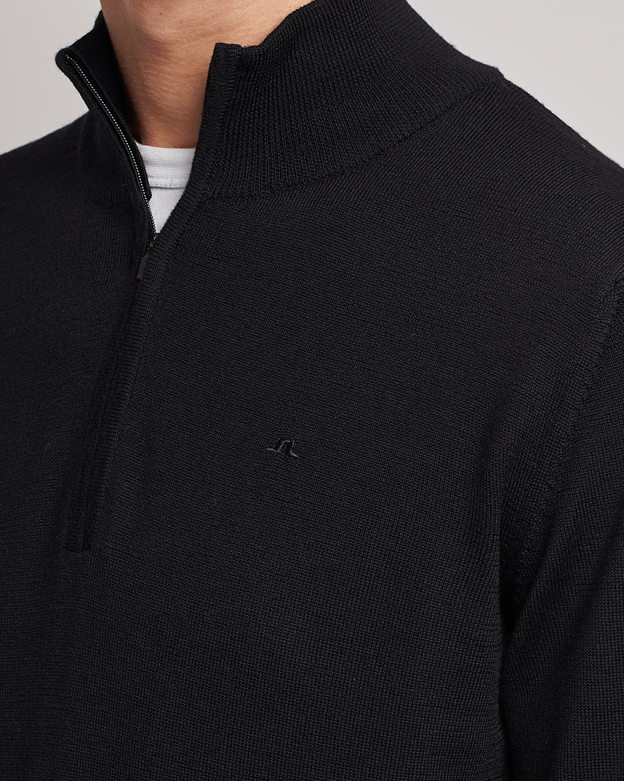 Homme | Pulls Et Tricots | J.Lindeberg | Kian Quarter Zip Merino Sweater Black