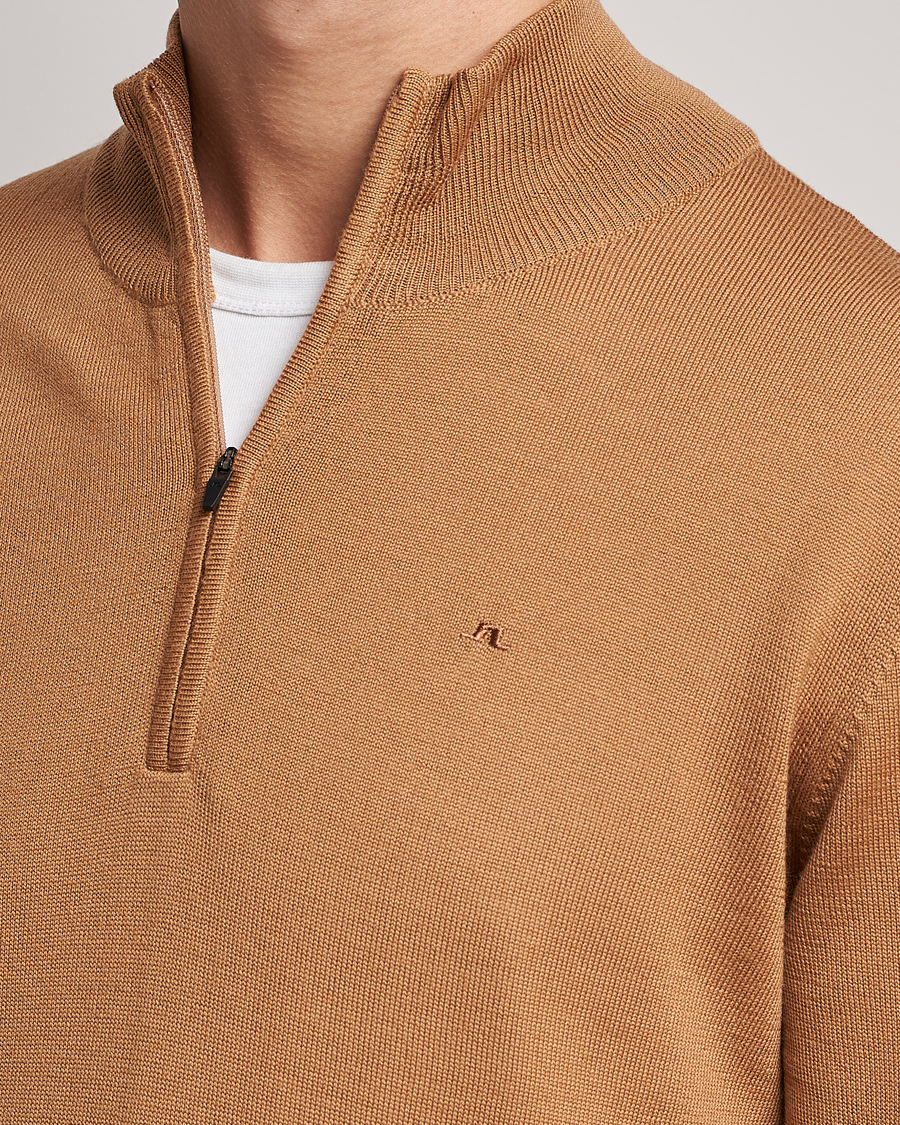 Homme | Pulls Et Tricots | J.Lindeberg | Kian Quarter Zip Merino Sweater Chipmunk