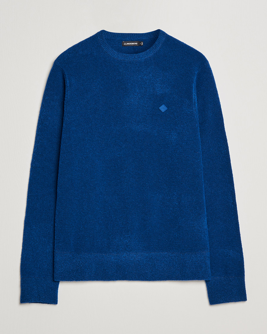 Homme | Pulls Et Tricots | J.Lindeberg | Yuri Merino Logo Crew Neck Sweater Navy Peony