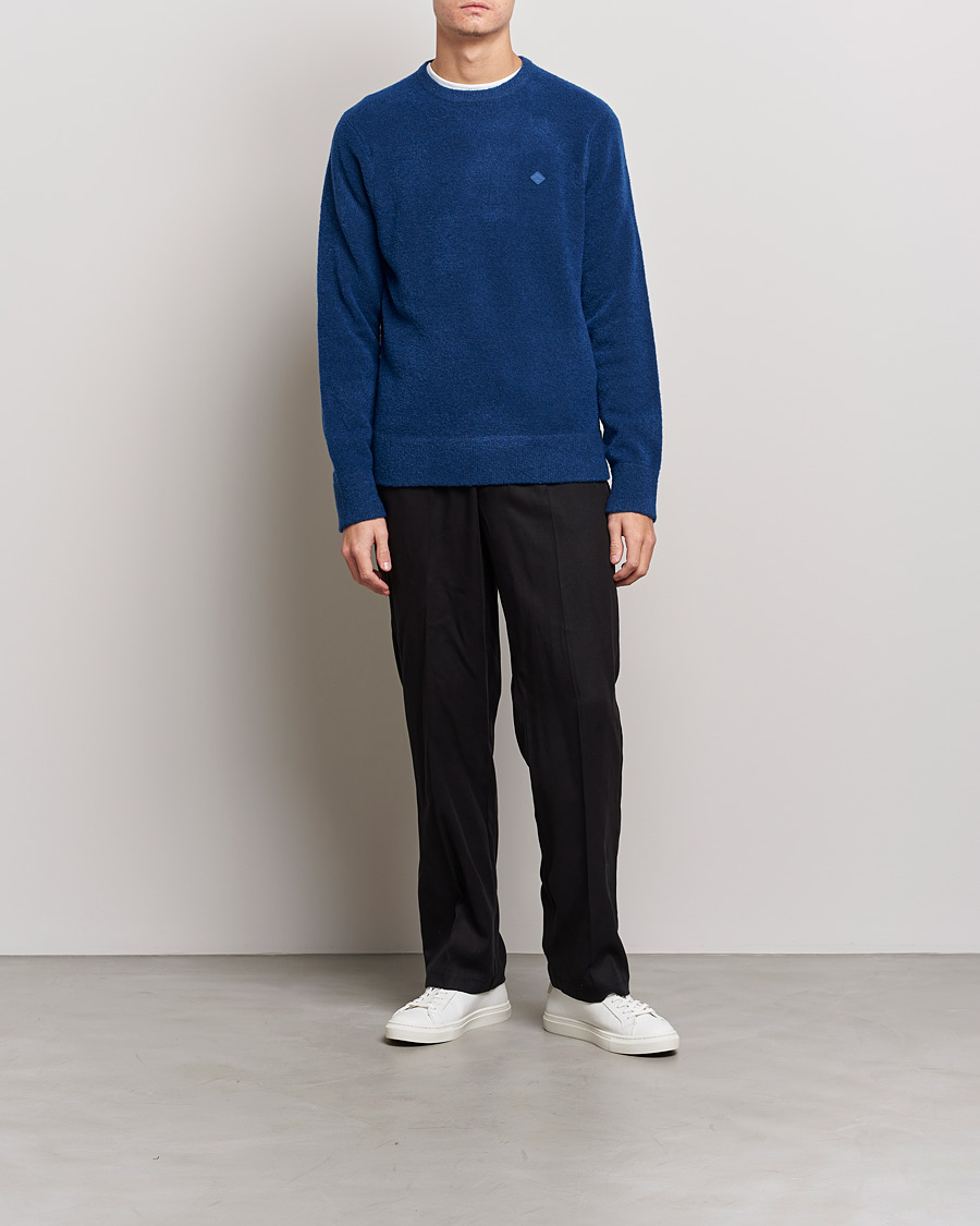 Homme | Pulls Et Tricots | J.Lindeberg | Yuri Merino Logo Crew Neck Sweater Navy Peony