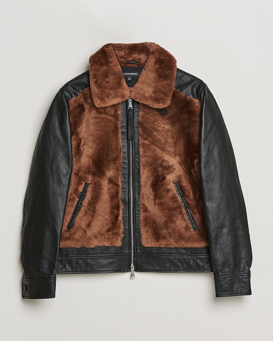 Homme | Manteaux Et Vestes | J.Lindeberg | Grizzly Sheepskin Leather Jacket Chipmunk