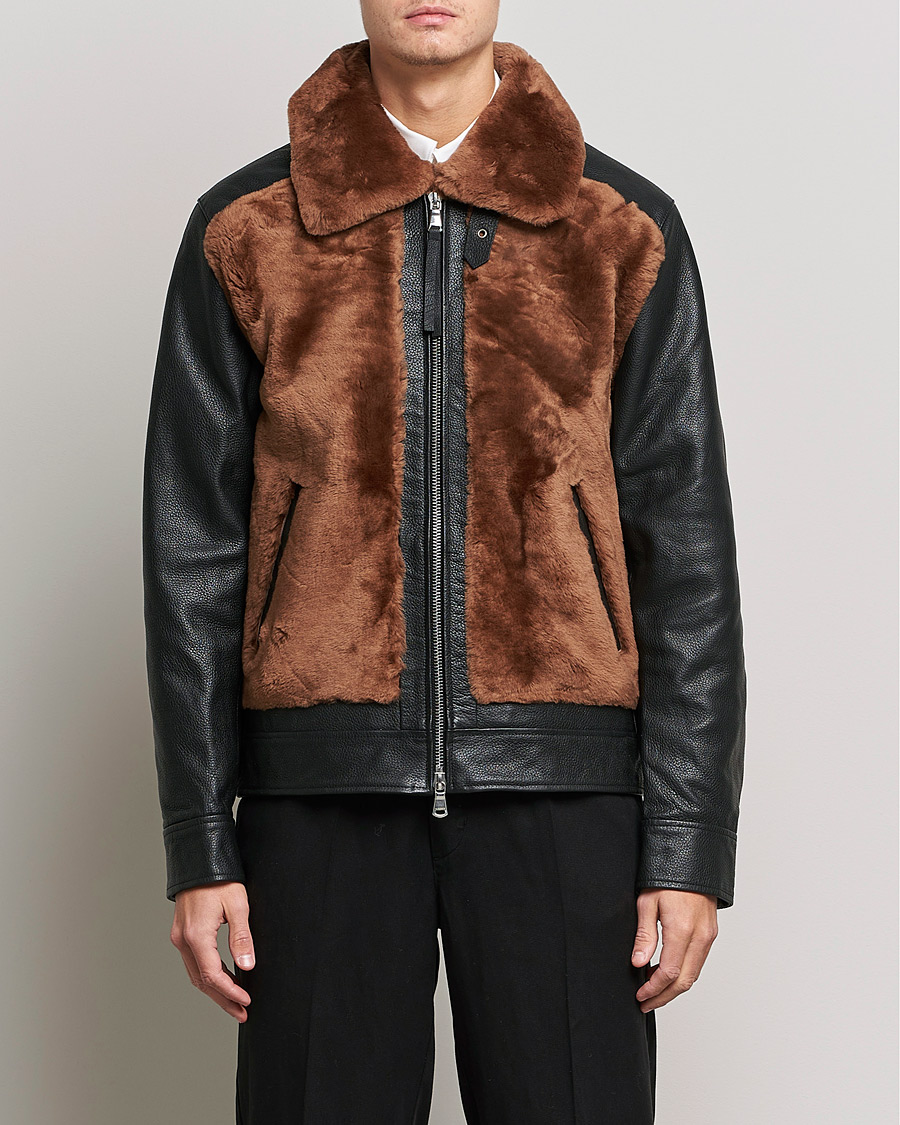 Homme | Manteaux Et Vestes | J.Lindeberg | Grizzly Sheepskin Leather Jacket Chipmunk