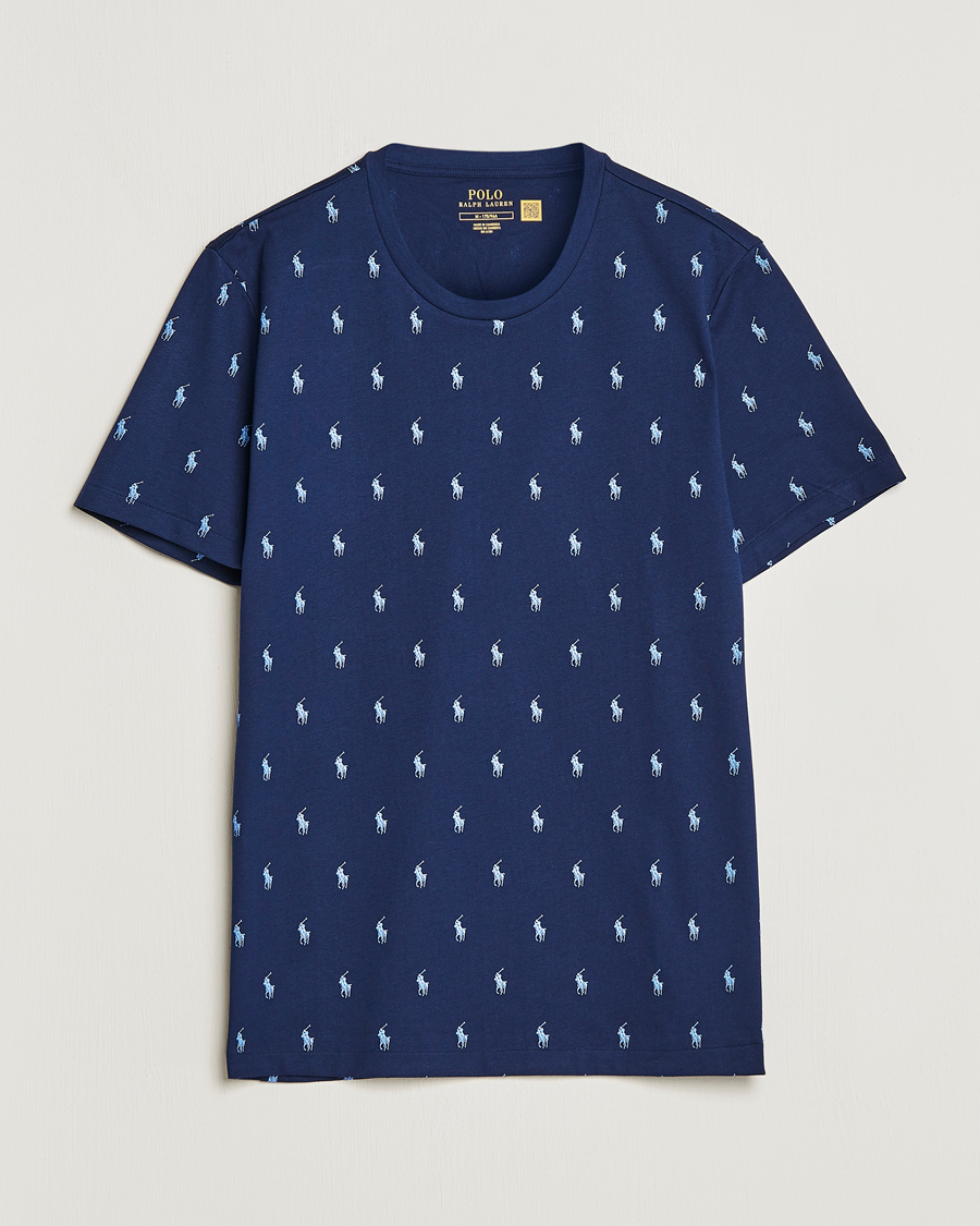 Homme | T-shirts | Polo Ralph Lauren | Printed Pony Crew Neck T-Shirt Navy