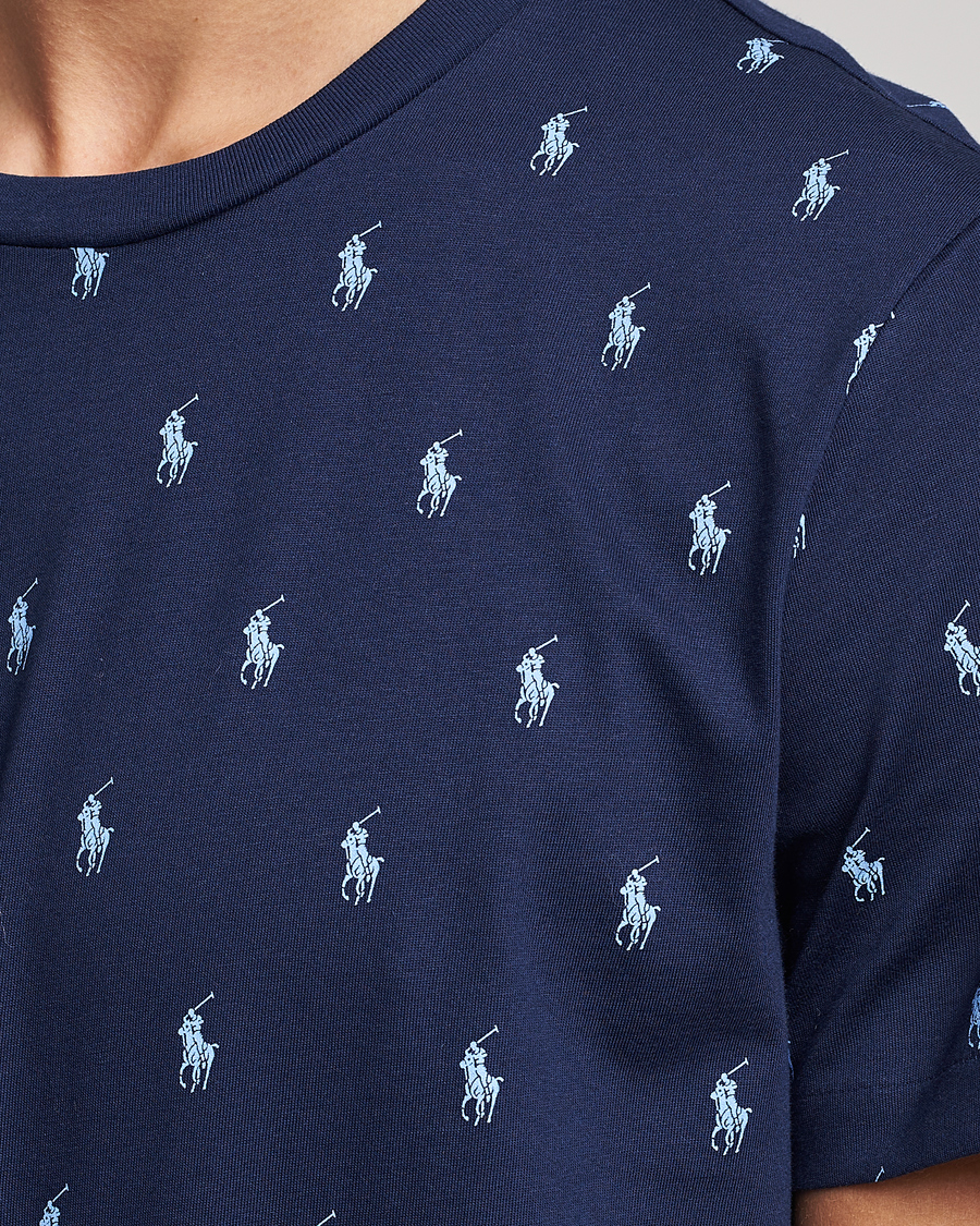 Homme | T-shirts | Polo Ralph Lauren | Printed Pony Crew Neck T-Shirt Navy
