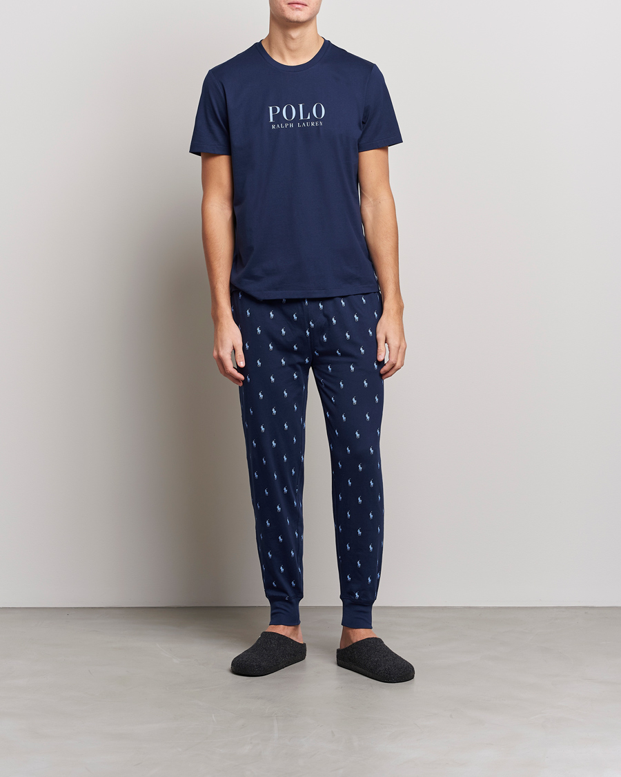 Homme | T-shirts | Polo Ralph Lauren | Cotton Logo Crew Neck T-Shirt Navy