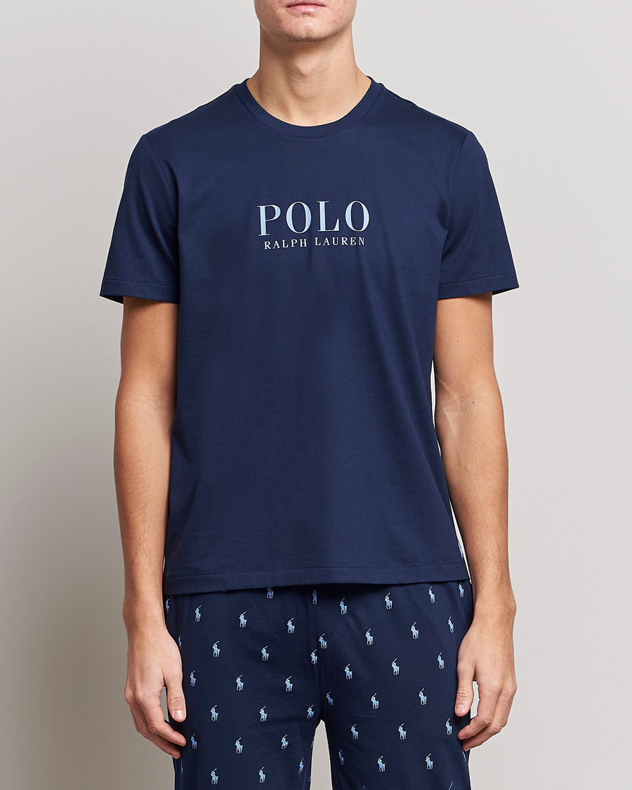 Homme | T-shirts | Polo Ralph Lauren | Cotton Logo Crew Neck T-Shirt Navy