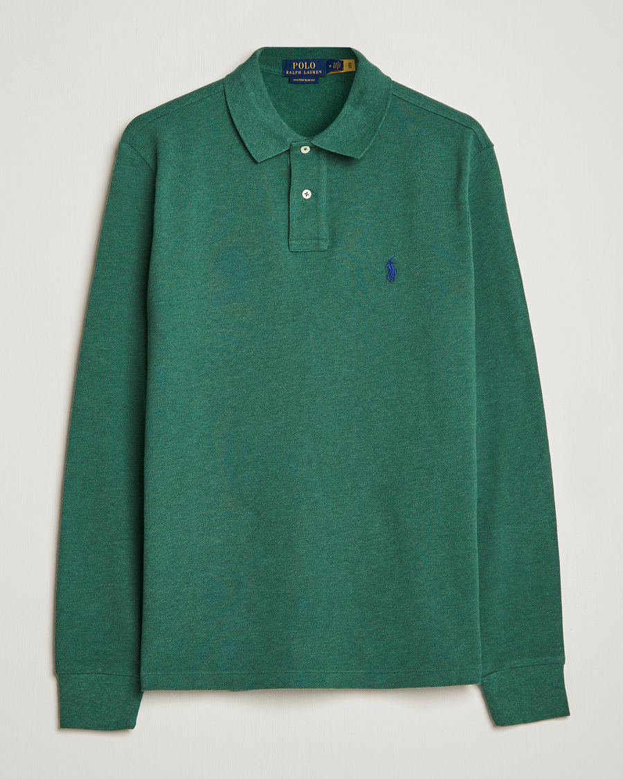 Homme | Pulls Et Tricots | Polo Ralph Lauren | Custom Slim Fit Long Sleeve Polo Verano Green Heather