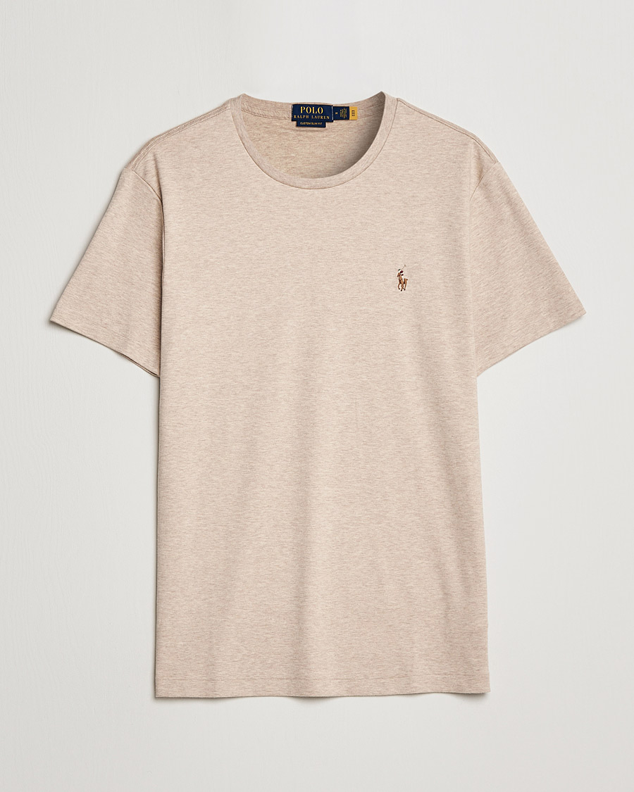 Homme | T-shirts | Polo Ralph Lauren | Luxury Pima Cotton Crew Neck T-Shirt Sand Heather
