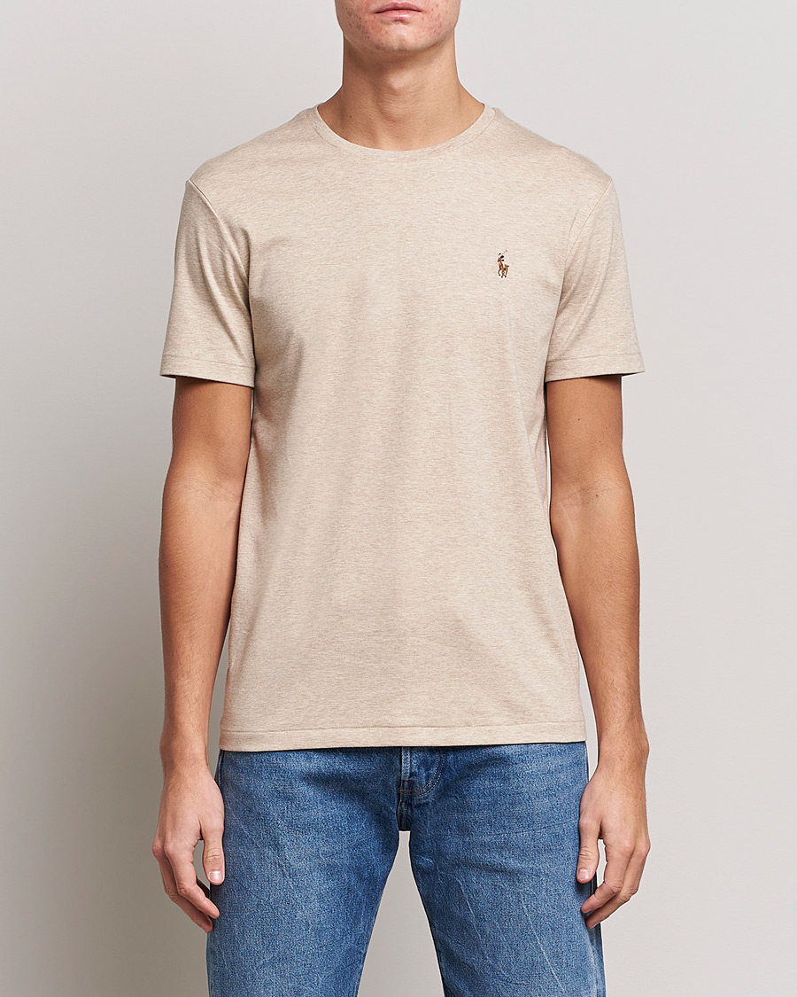 Homme | T-shirts | Polo Ralph Lauren | Luxury Pima Cotton Crew Neck T-Shirt Sand Heather
