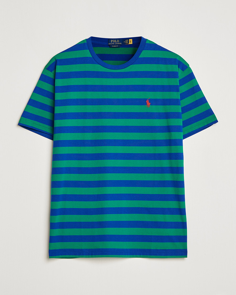 Homme | T-shirts | Polo Ralph Lauren | Striped Crew Neck T-Shirt Green/Navy
