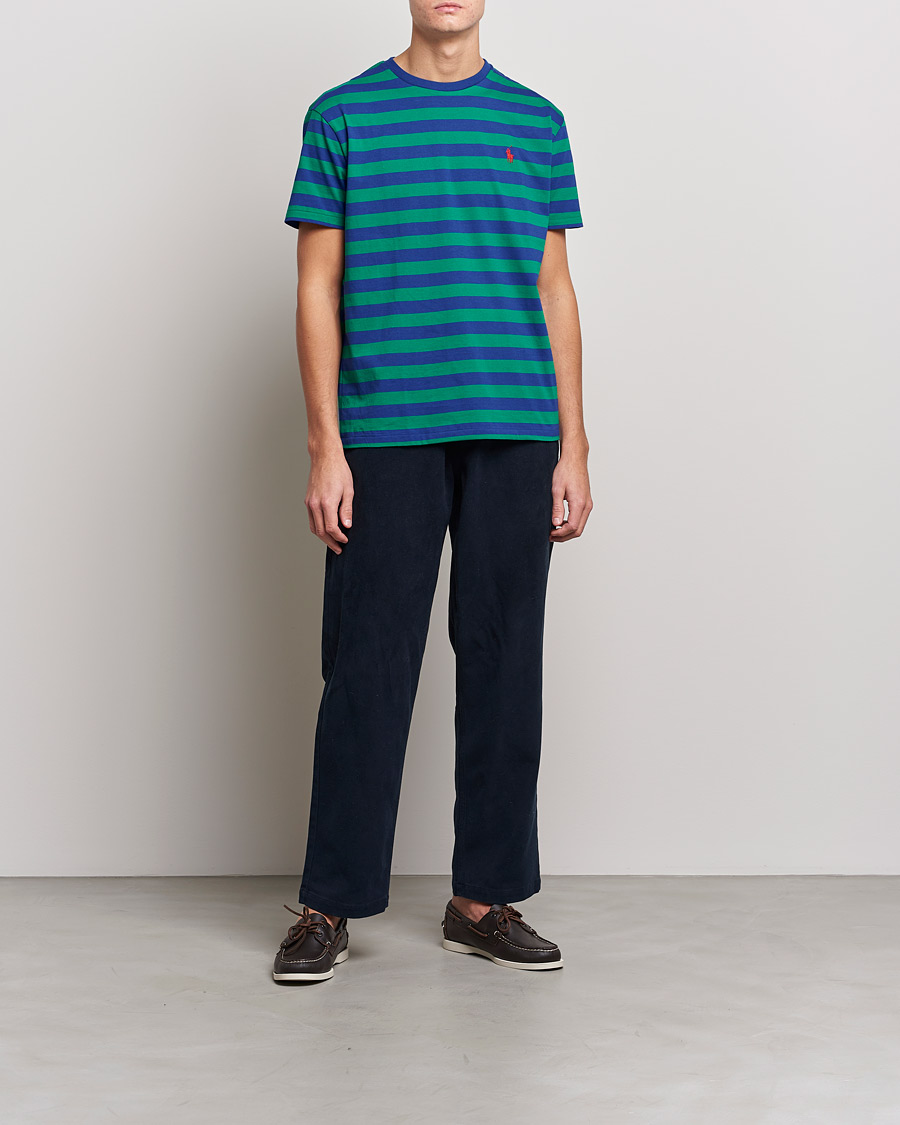 Homme | T-shirts | Polo Ralph Lauren | Striped Crew Neck T-Shirt Green/Navy