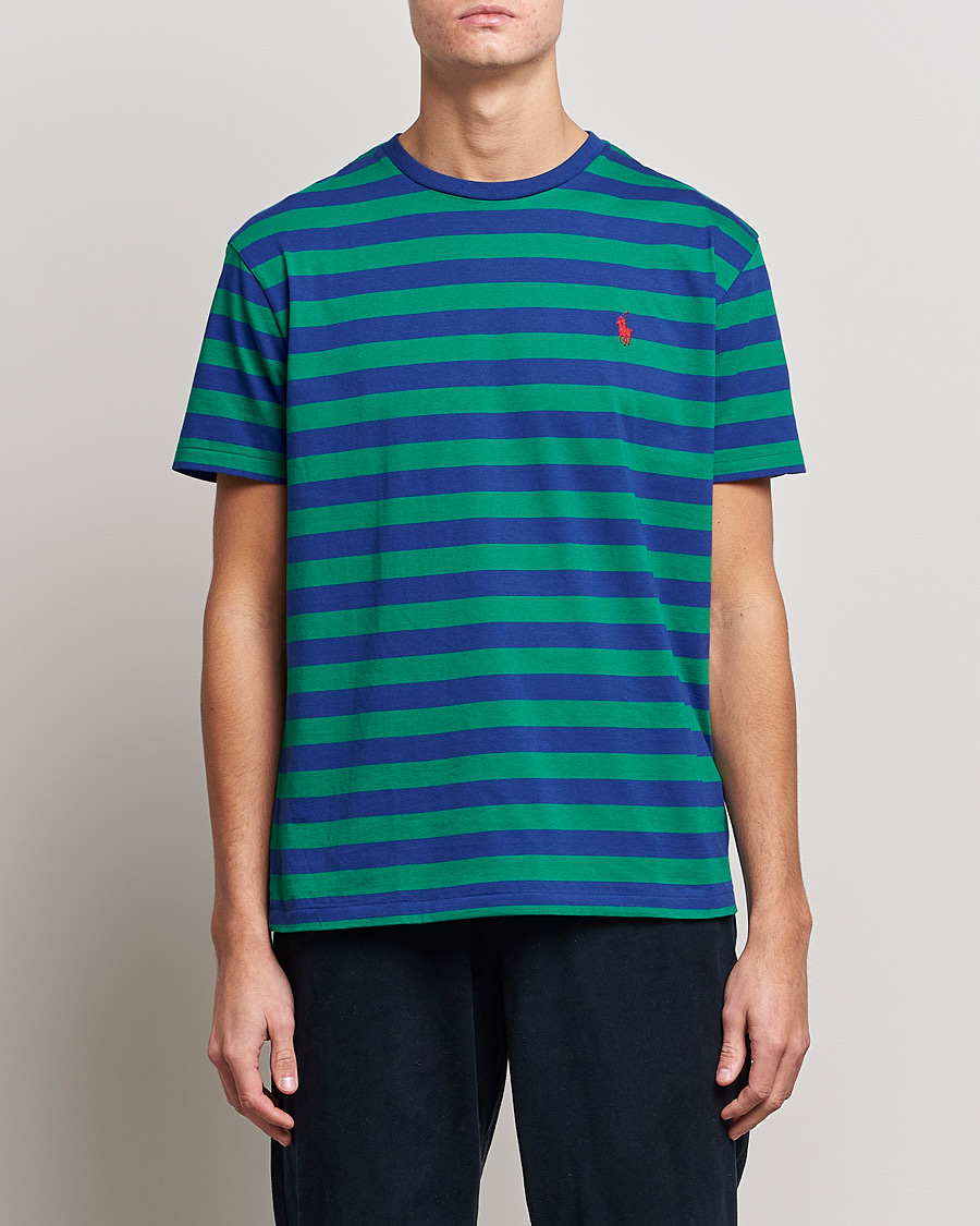 Homme | T-shirts | Polo Ralph Lauren | Striped Crew Neck T-Shirt Green/Navy
