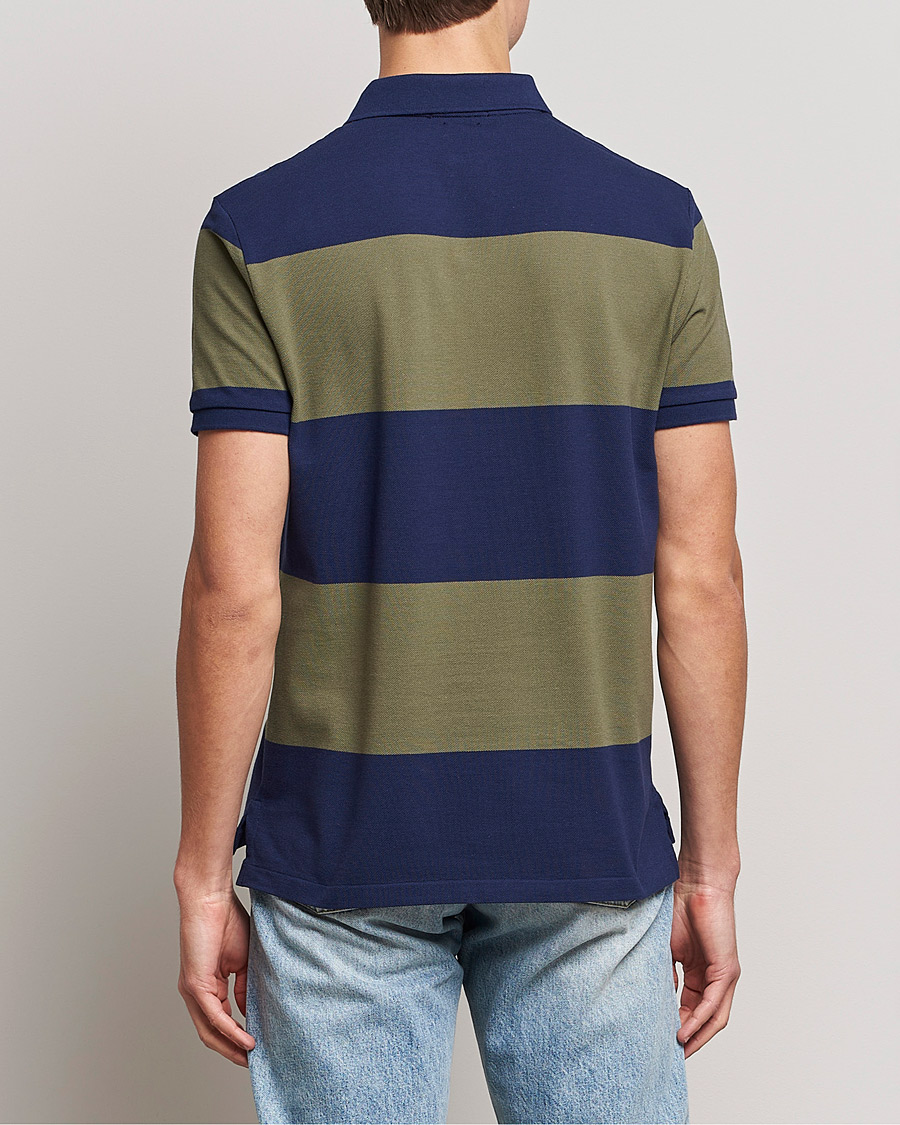Homme | Polos | Polo Ralph Lauren | Custom Slim Fit Barstriped Polo Navy/Dark Sage
