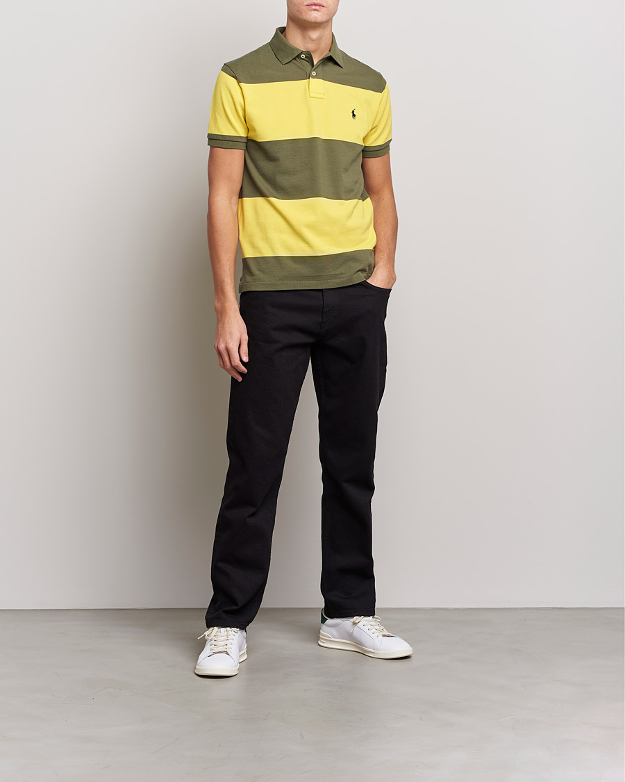 Homme | Polos | Polo Ralph Lauren | Custom Slim Fit Barstriped Polo Lemon/Dark Sage