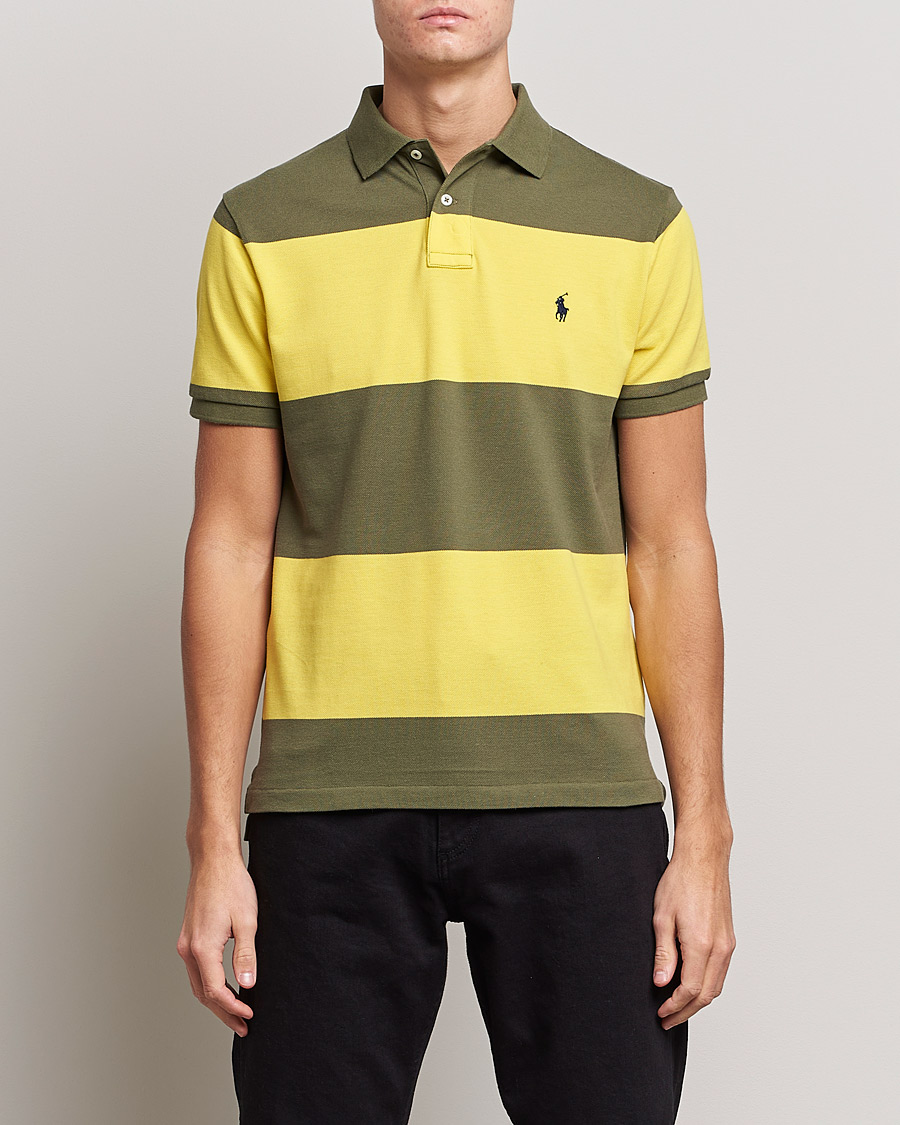 Homme | Polos | Polo Ralph Lauren | Custom Slim Fit Barstriped Polo Lemon/Dark Sage