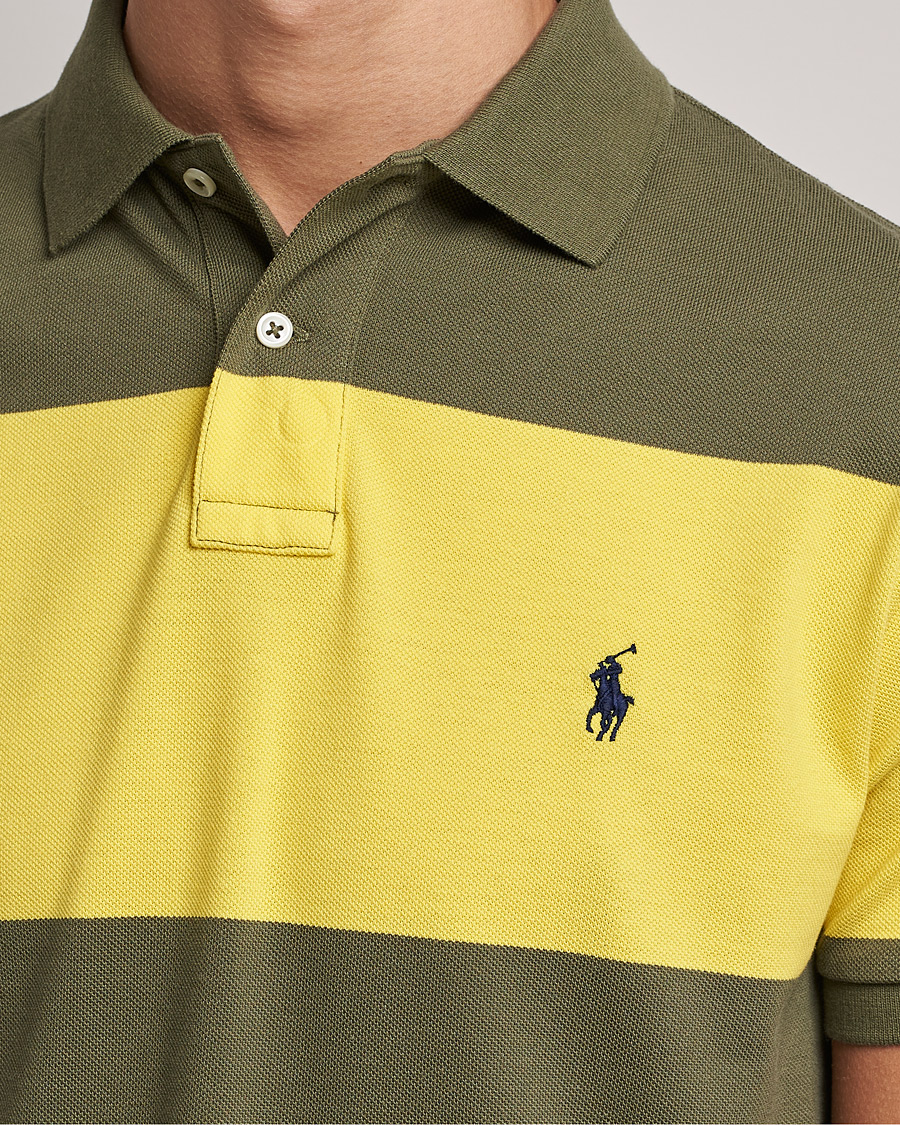 Homme | Polos | Polo Ralph Lauren | Custom Slim Fit Barstriped Polo Lemon/Dark Sage