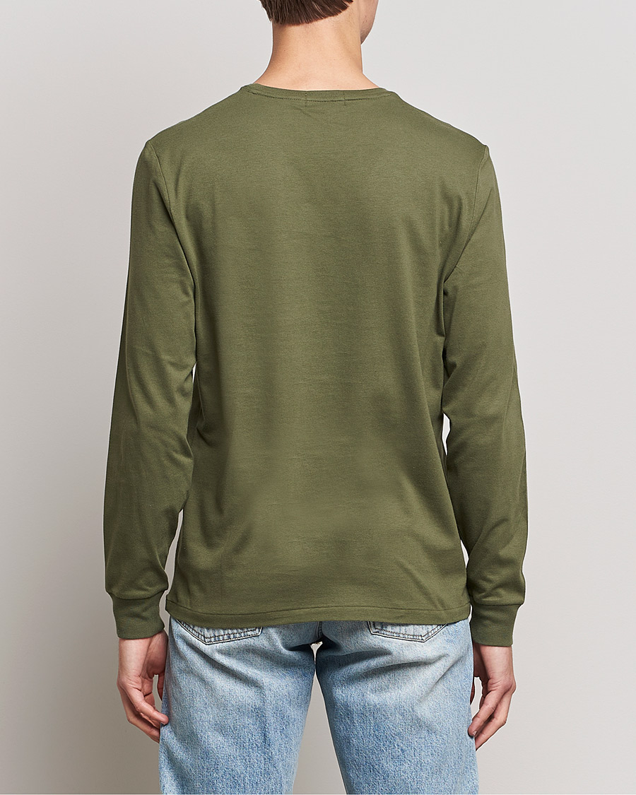 Homme | T-shirts | Polo Ralph Lauren | Printed Bear Crew Neck Long Sleeve T-Shirt Dark Sage