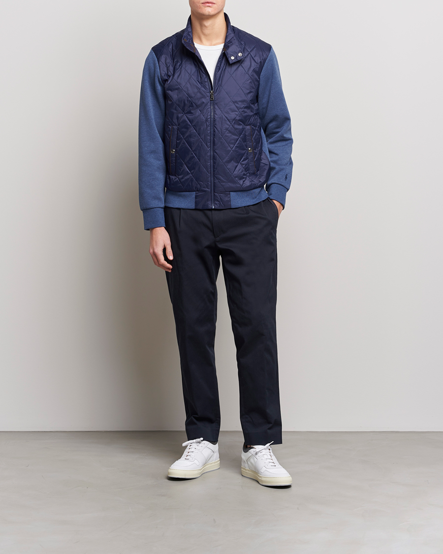 Homme | Pulls Et Tricots | Polo Ralph Lauren | Tech Double Knit Hybrid Full Zip Newport Navy