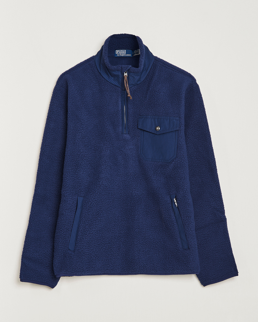 Homme | Pulls Et Tricots | Polo Ralph Lauren | Curly Sherpa Half Zip Newport Navy