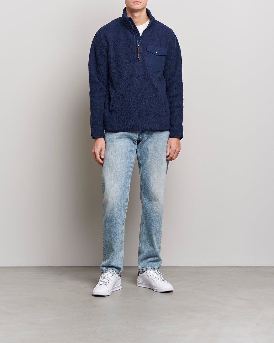 Homme | Pulls Et Tricots | Polo Ralph Lauren | Curly Sherpa Half Zip Newport Navy